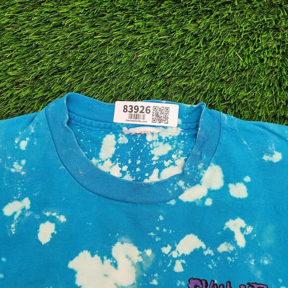 Vintage 90s Basketball Shirt M/L 21x27 Blue Bleached Ballin - Picture 9 of 15